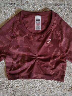 Gymshark Camo Seamless Long Sleeve Crop Top
